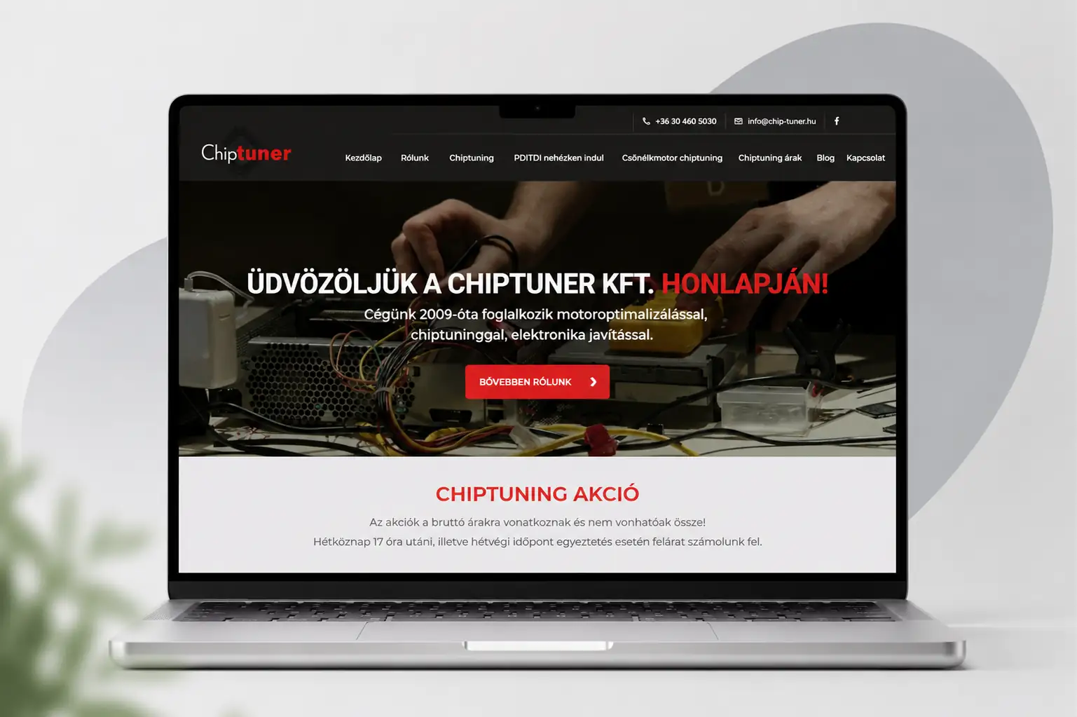 Chip Tuner weboldal referencia