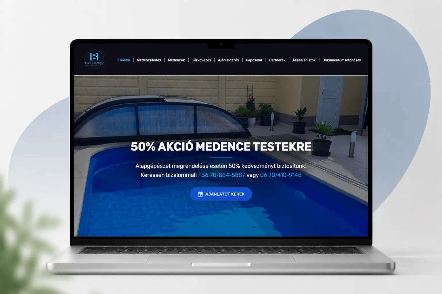 Poli Medence Telepítés weboldal referencia
